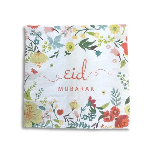 Napkins | Eid Mubarak | Flowers | 20pcs