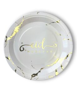 Plates | Eid Mubarak | White Marble | 10pcs