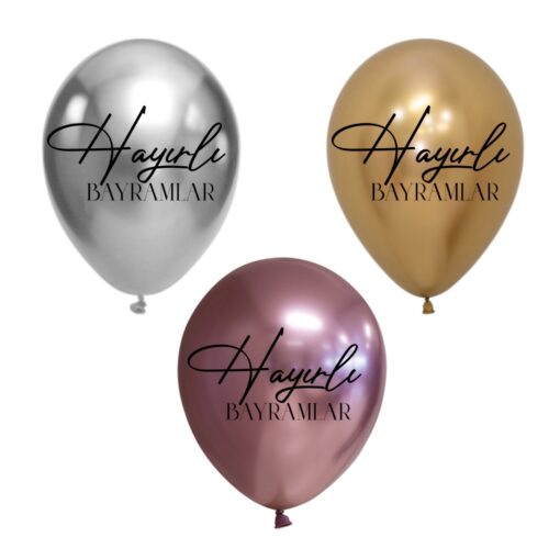Metallic balloons | Hayırlı Bayramlar | Gold | Silver | Rosegold